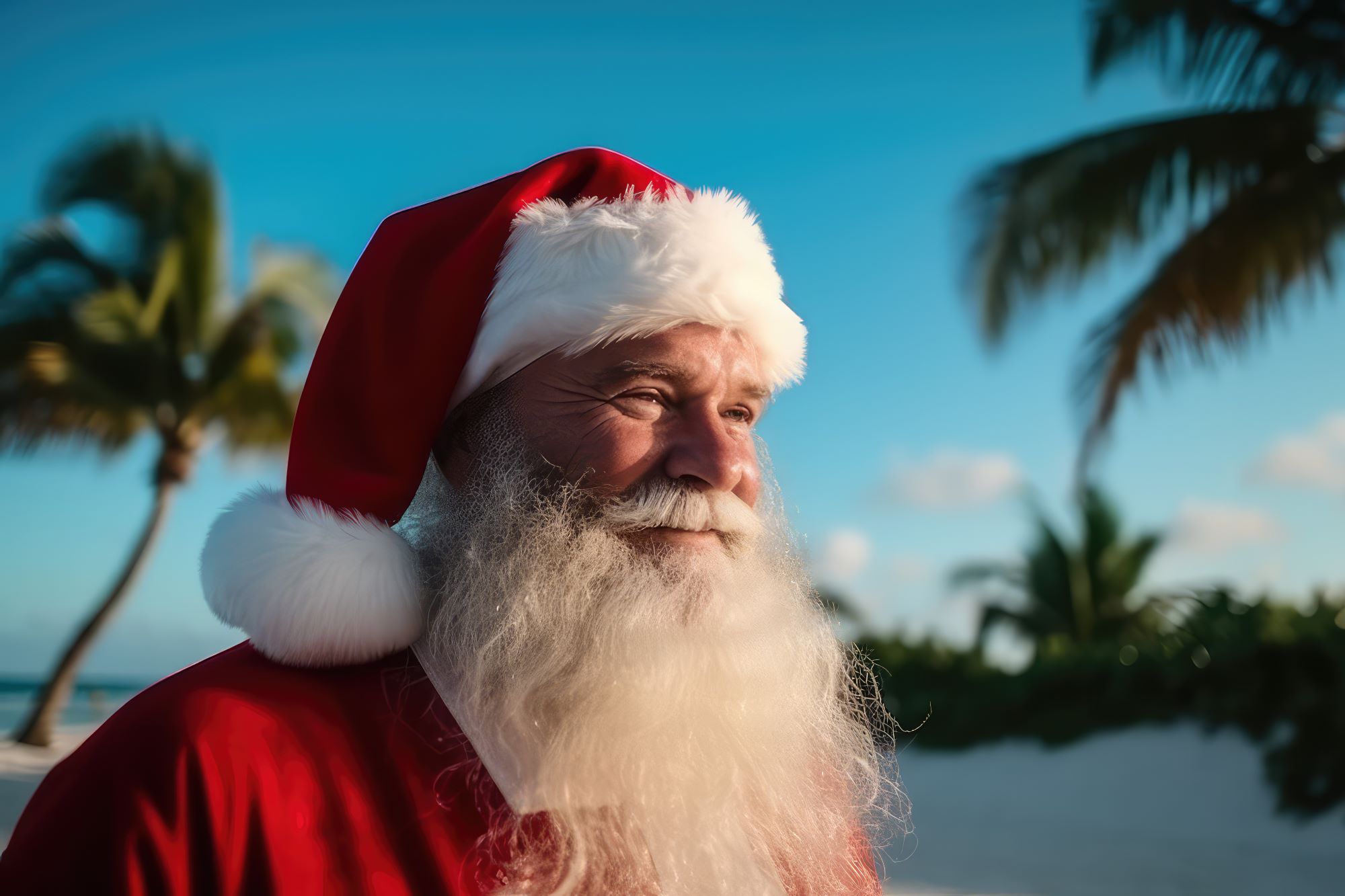 Santa Claus on California Beach